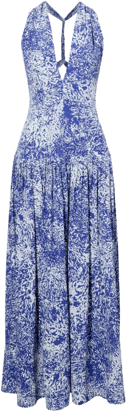 abstract-print crepe dress