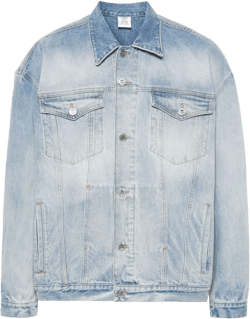 Logo Embossed Denim Jacket In Blue
