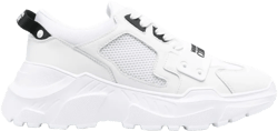 panelled leather low-top sneakers