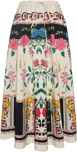 Piazza Placée-print midi skirt