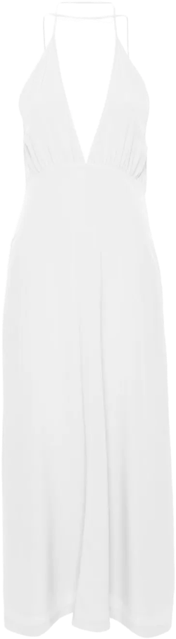 halterneck silk dress