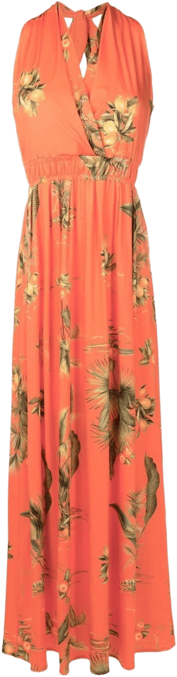 floral-print halterneck dress