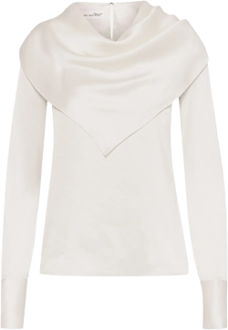 draped-detail silk blouse