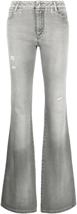 mid-rise flared jeans 