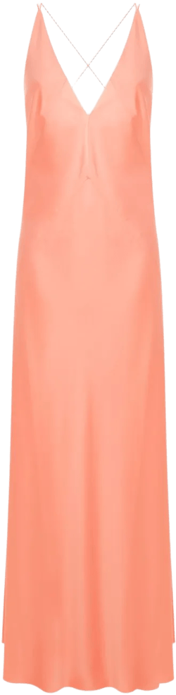 satin-finish open-back gown