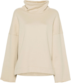 high-neck cotton sweatshirt
