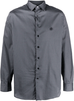 geometric-pattern long-sleeve shirt