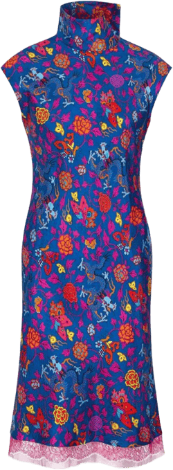 silk floral-print dress