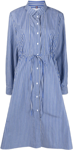 stripe mid-length shirt dress