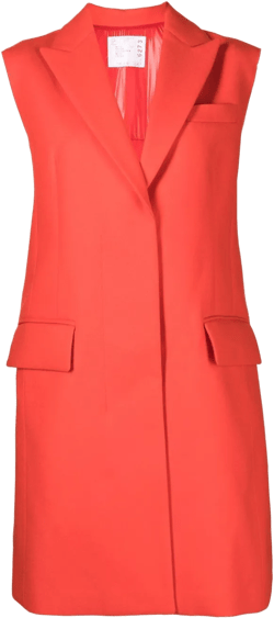 single-breasted sleeveless coat