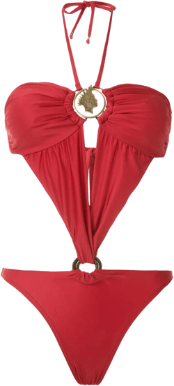 cut out halterneck  swimsuit