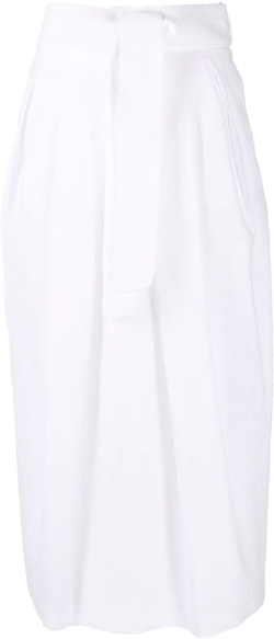 belted cotton midi skirt 