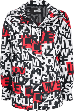 alphabet-print jacket