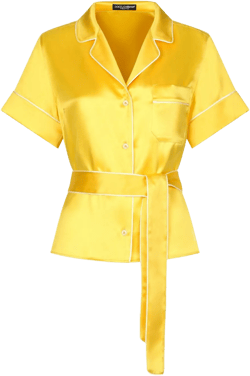 belted silk shirt