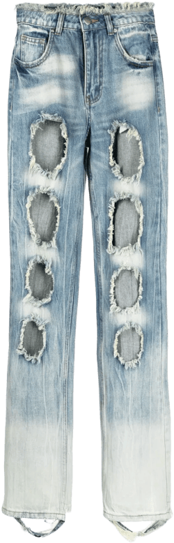 distressed-effect straight-leg jeans