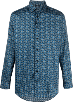 geometric-pattern long-sleeve shirt