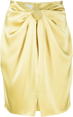 draped satin mini skirt