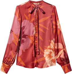 floral-print satin shirt