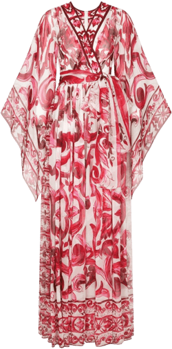 Majolica-print maxi dress