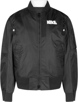 X Sacai Layered Bomber Jacket In Black