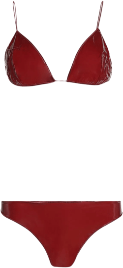 Microkini patent finish bikini set