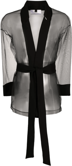 long-sleeve sheer mesh jacket