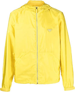 Recycled Hooded Windbreaker Jacket In Yellow