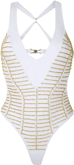 back cross straps swimsuit