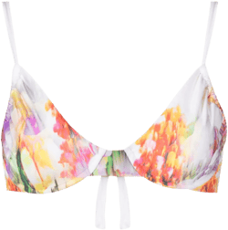 floral-print bikini top