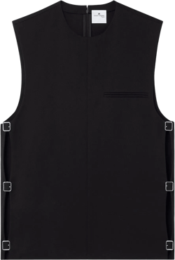 buckle-detail sleeveless wool top 