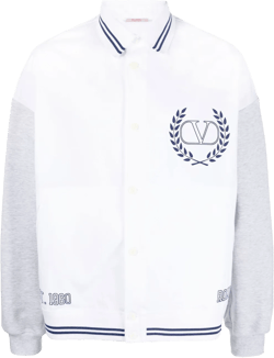 Vlogo Bomber Jacket In Optic White,grey