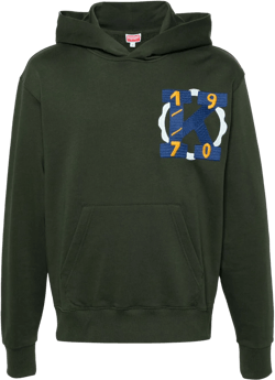 logo-embroidered cotton hoodie