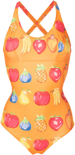 all-over fruit-print swimsuit