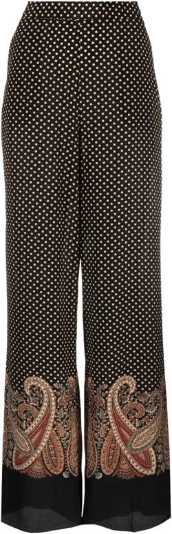 paisley-print wide-leg trousers