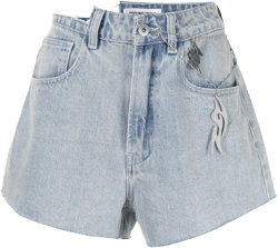 high-rise distressed denim shorts 