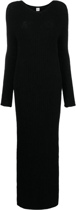 ribbed wool-blend dress