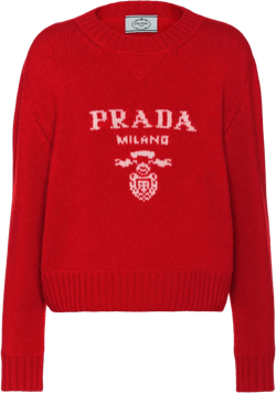 logo-intarsia cashmere jumper
