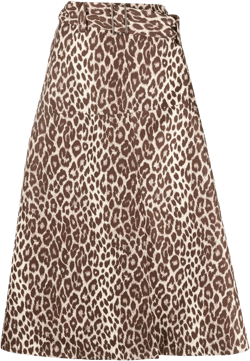 leopard-print midi skirt