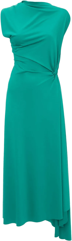 draped asymmetric midi dress