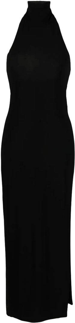 side-slit detail halter dress