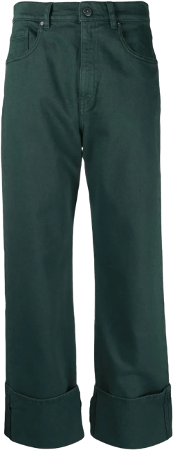 turn-up cuffs straight-leg jeans