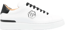 logo-plaque low-top leather sneakers