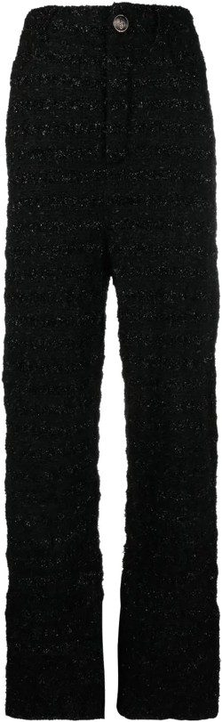 tweed straight-leg cut trousers