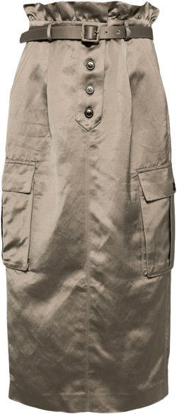 satin cargo midi skirt