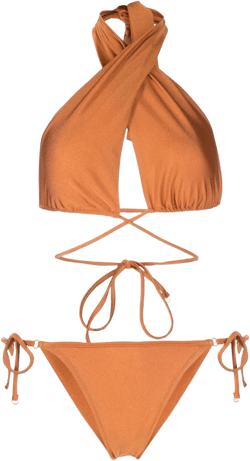 high-shine triangle-cup bikini set 