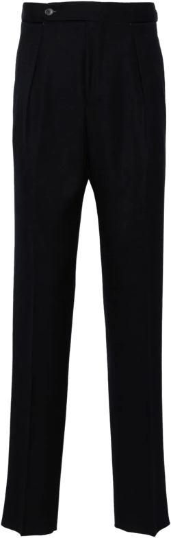 straight-leg wool trousers