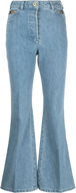 organic-denim flared jeans
