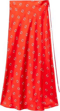 ring-print wrap skirt