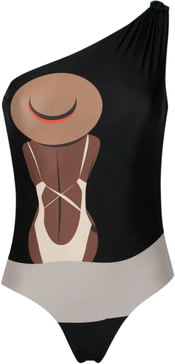 graphic-print swimsuit
