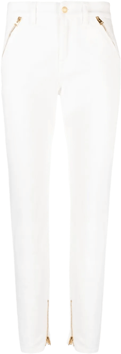 zip-detail tapered jeans 